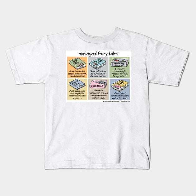 abridged fairy tales Kids T-Shirt by WrongHands